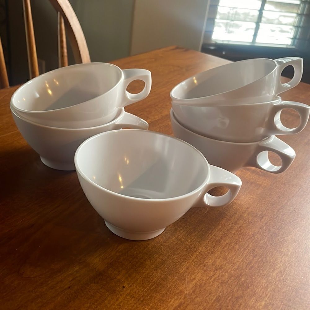 White Boontonware Cups Set of 6